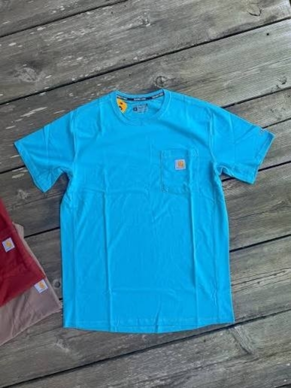 Carhartt Short Sleeve Pocket Tee in Bright Cyan